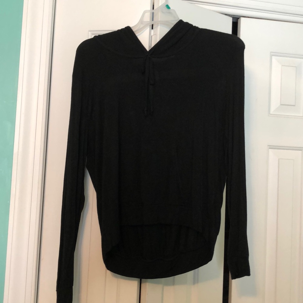 black pullover with hood